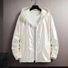 Spring Autumn Bright Colorful Sunscreen Jacket Men Hooded Long Sleeve Pockets Jacket Zipper Placket Men Coat Streetwear
