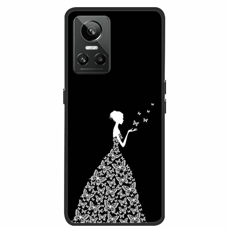 Mobilskal För Realme GT Neo3 Fodral Svart Silikon Mjuk Baksida För Realme GT Neo 3 Mobilskal Fodral RealmeGT G T Neo 3 Coque