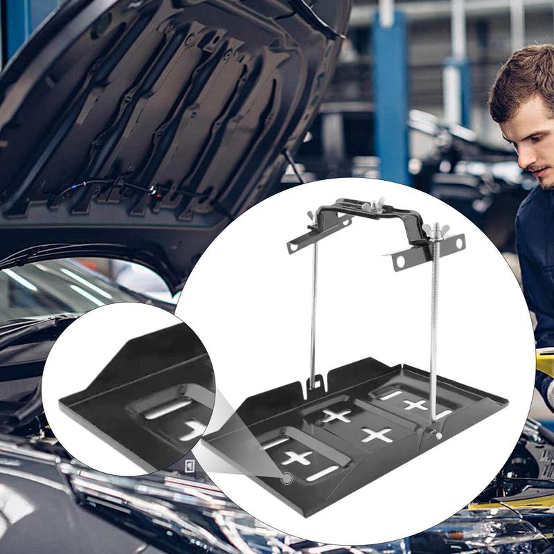 Adjustable Car Battery Tray Holder Iron Storage Holder Auto Battery Tie Down for Car Battery Terminal Protection