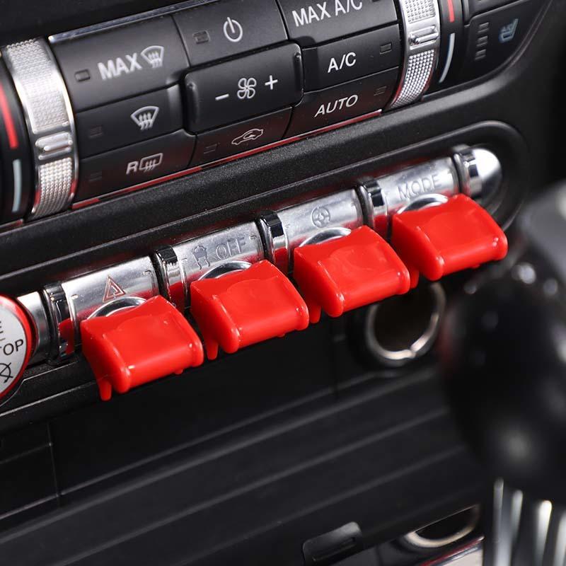 Botão de navegação de controle central de carro/botão de partida adesivos decorativos de capa adequados para Ford Mustang 2015 Up ABS acessórios interiores