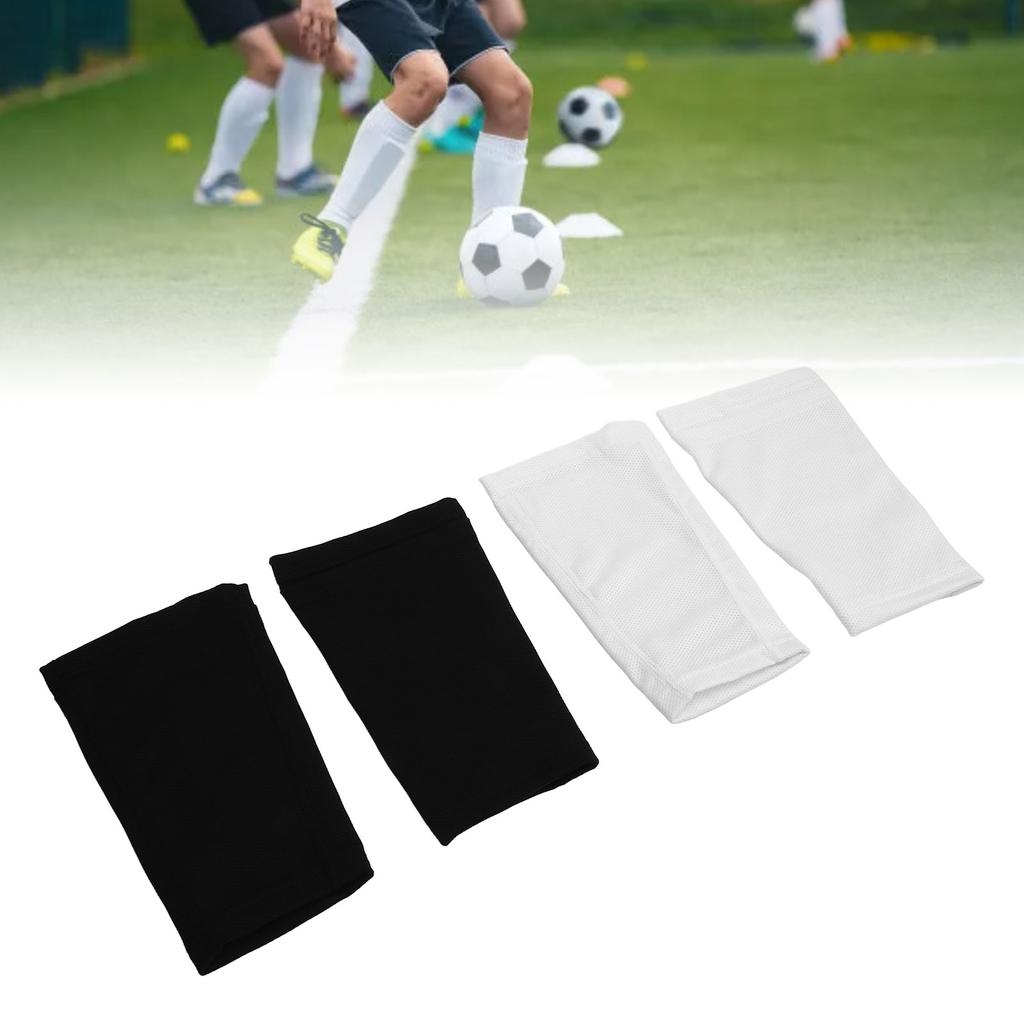 2 Pairs Soccer Shin Guards Sleeves Anti Slip Breathable Football Shin Pad Sleeves for Sports
