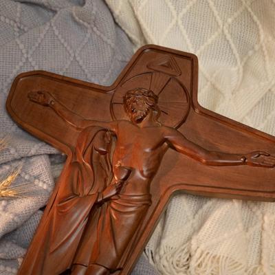 Croix en bois, décoration murale chrétienne, Église Jésus-Marie, Unité, décoration de Pâques, croix catholique, sculpture religieuse