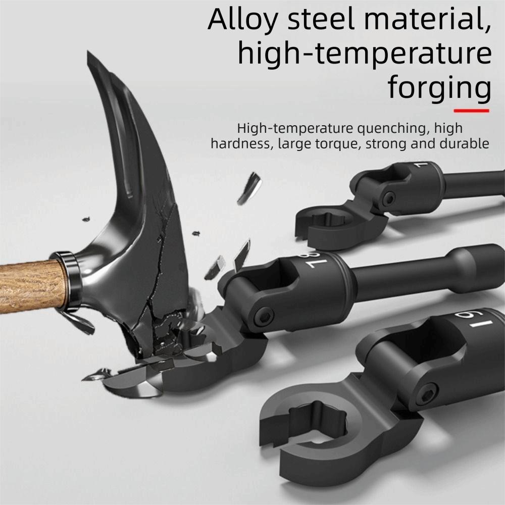 High-Quality Rotatable Tubing Wrench 6 Pcs Set Oil Pipe Wrench  Hydraulic Systems