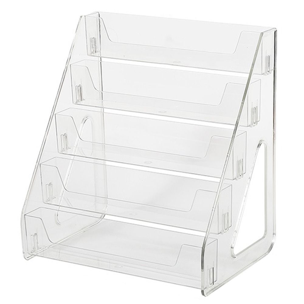 DIY Acrylic Book Display Rack 5 Tier Doll Figures Model Shelf Magazines Organizer  Home Use