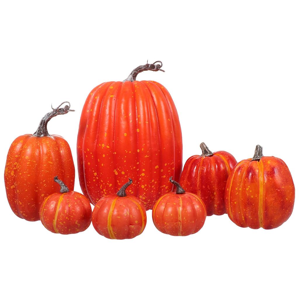 7Pcs Halloween Pumpkin Ornaments Simulated Pumpkin Decorative Props for Party Home Decor Harvest Festival Halloween Supplies