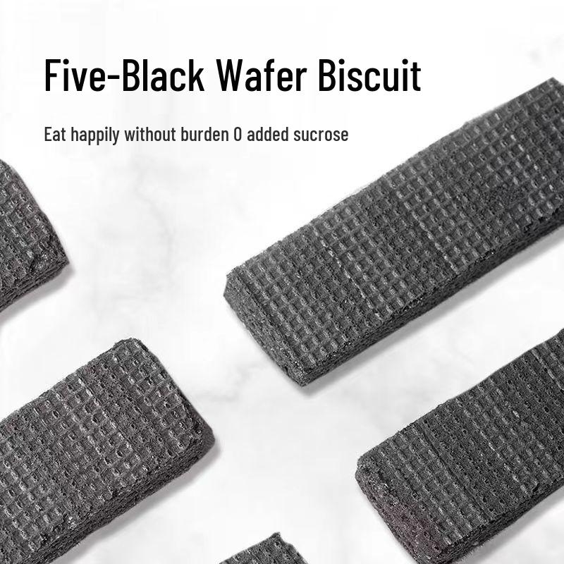 No Cane Sugar Black Wafer Sandwiches 300g/box - Whole Grain, Black Bean, Black Sesame Biscuits.