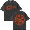 Singer Louis Tomlinson Hip Hop Album Vintage Washed Tee Shirts Mens Oversized Harajuku Casual Teenagers Tshirts Streetwear