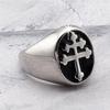 Sterling Silver Punk-style Cross Men's Ring Is A Perfect Gift for Men To Wear As A Ring in Daily Gatherings and Parties