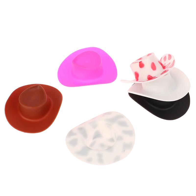 10Pcs Miniature Plastic Doll Hat Western Cowboy Hat Cowgirl Hat For Dolls Decor