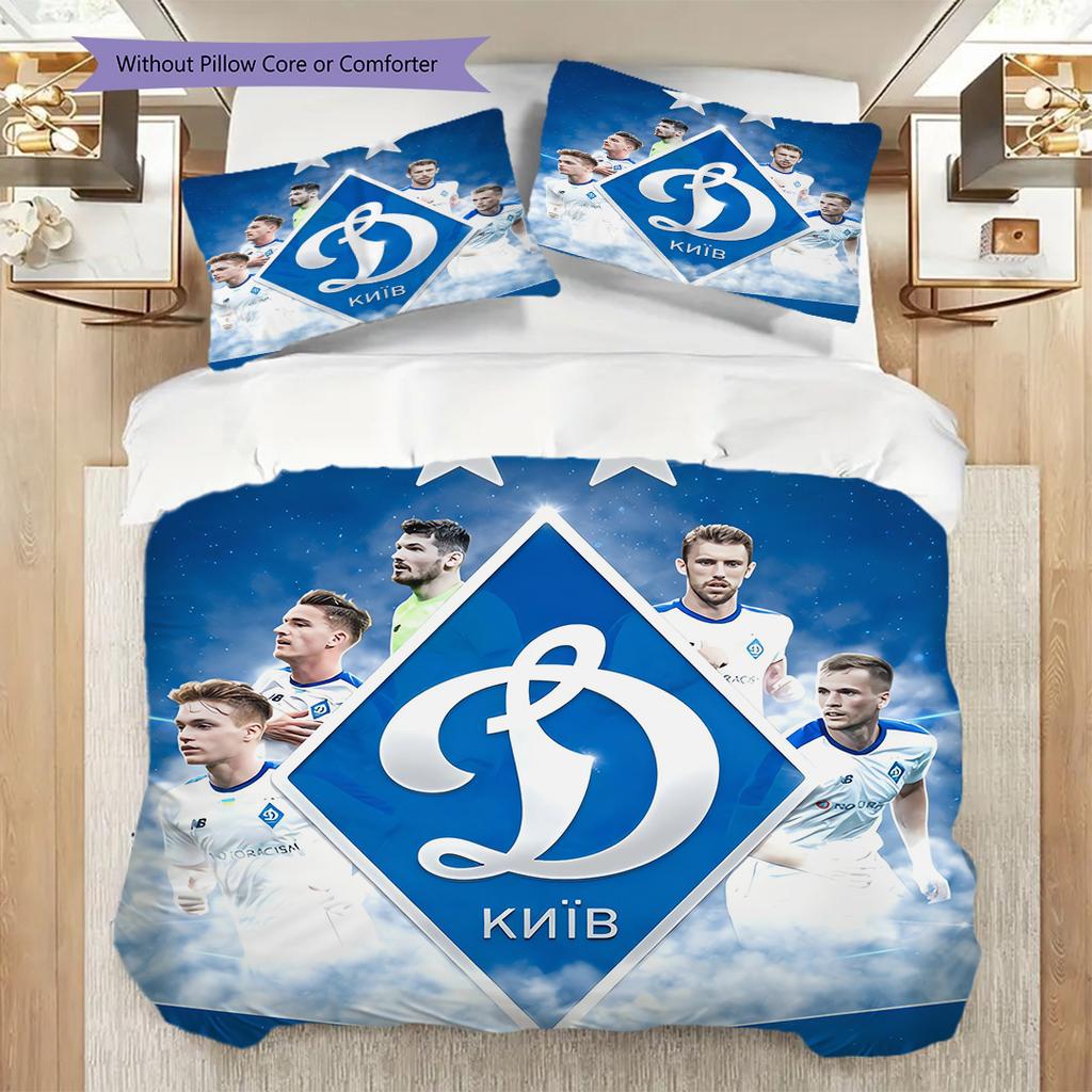 Dynamo Kyiv Pattern Bedding Quilt Set Quilt Cover Pillowcase Home Decoration Birthday Gift (1 * Duvet Cover + 2 * Pillowcase, Without Core)