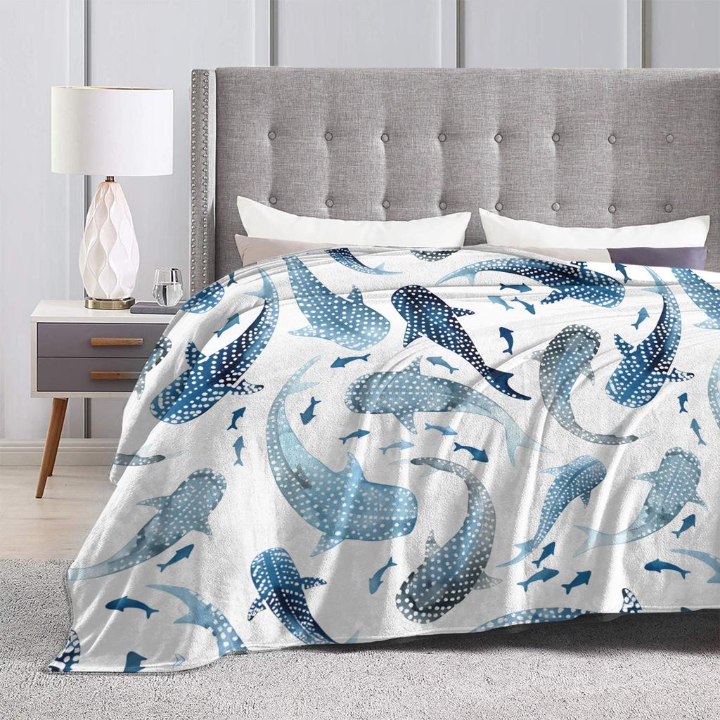 Süße Haie Decken Warm Weich Grafisch Plüsch Überwurfdecke Für Wohnzimmer Reise Büro Flanell Tagesdecke Bettbezug