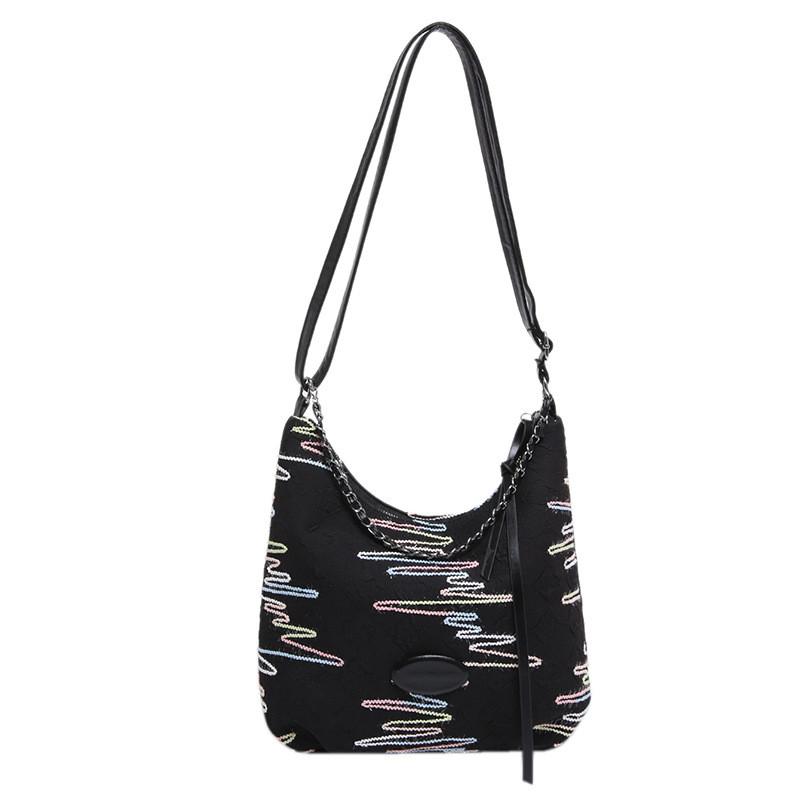 Chic Shoulder Sling Bag In Black White And Pink Perfect For Casual Street Style