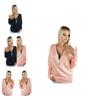Fall Fashion Deep V Batwing Sleeve Knit Tshirt For Office Wear Women