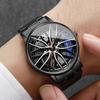 Fashion 3d Car Wheel Men Sports Watches Stainless Steel Band Wristwatch Men's Quartz Watch