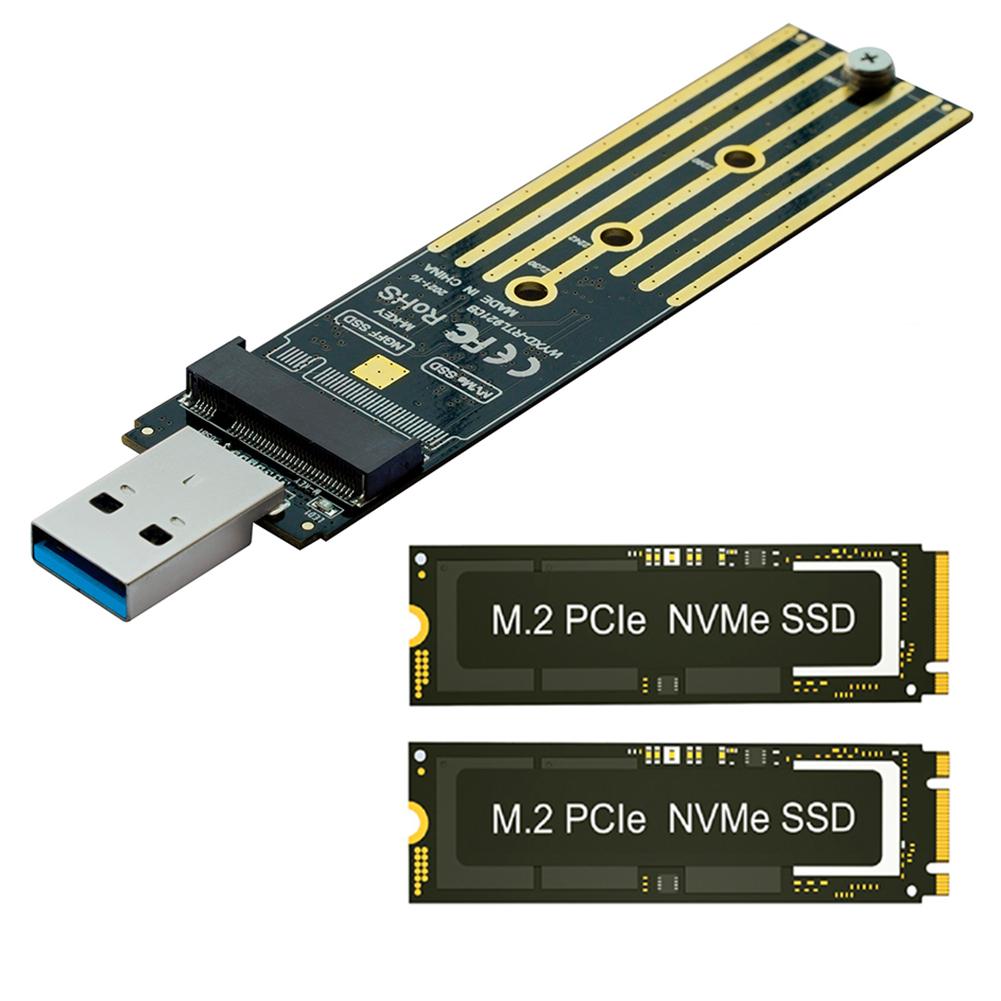 NVME To USB Adapter 10Gbps USB 3.1 Gen 2 To M.2 NVMe SSD Converter Adapter Max 2TB Support UASP TRIM for 2280 2260 2242 2230 SSD