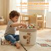 Baumwollseil Aufbewahrungskorb Große Kapazität Spielzeug-Organizer mit Stickerei Dekoration Wäschekorb Gewebter Kleinkram-Organizer für Zuhause