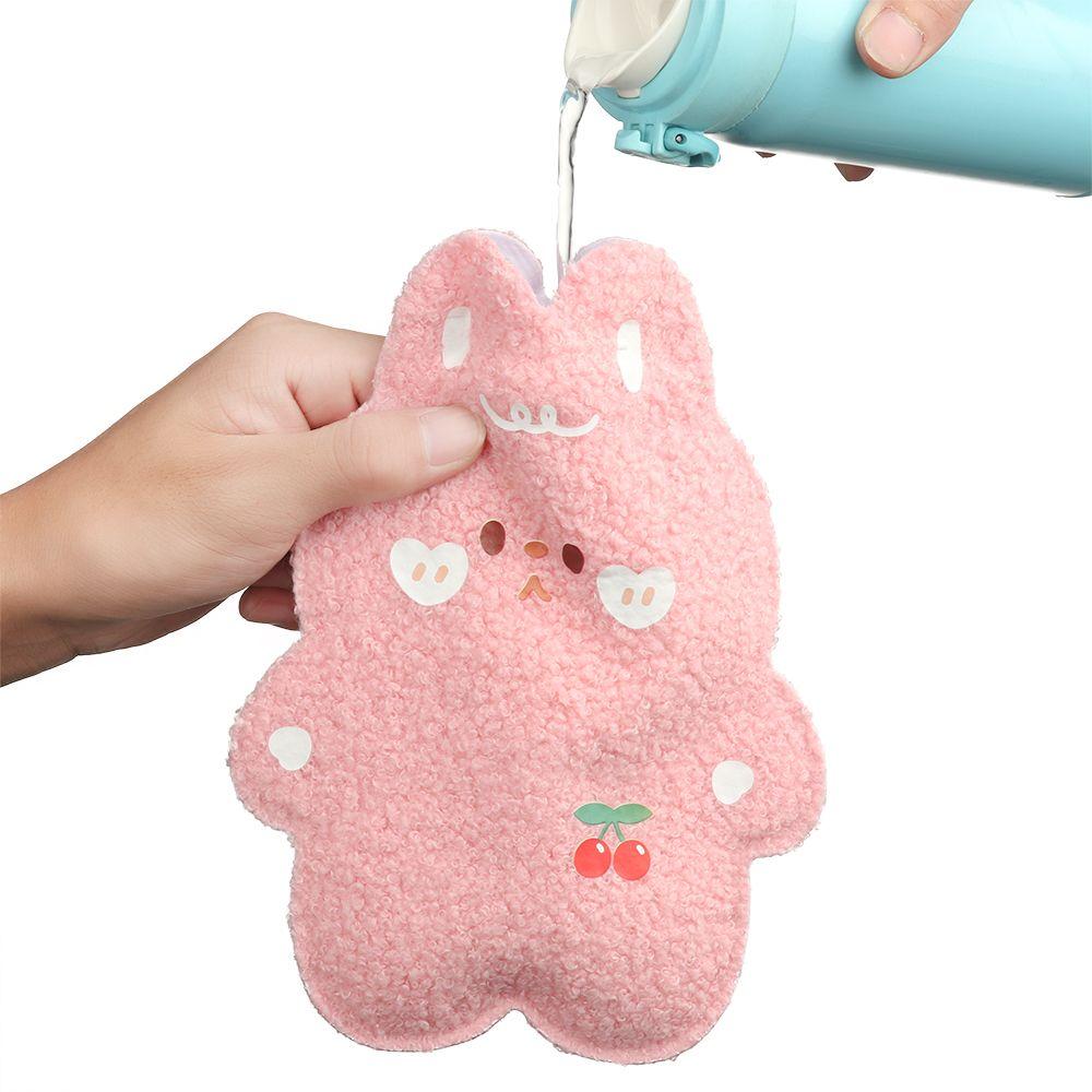 Reusable Portable Cartoon Plush Relaxing Water Injection Hand Warmer Hot Water Bottle