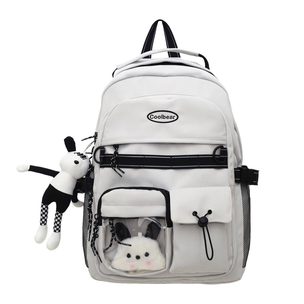 School bag new retro tooling school bag junior high school students large capacity backpack men trendy campus backpack women