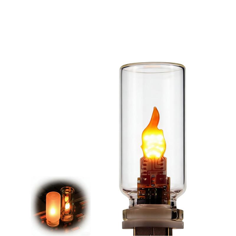 USB Flame Flickering LED Frosted Clear Glass Candle Night Light Simulated Flame for Car Home Room Laptop PC Festival Decoration