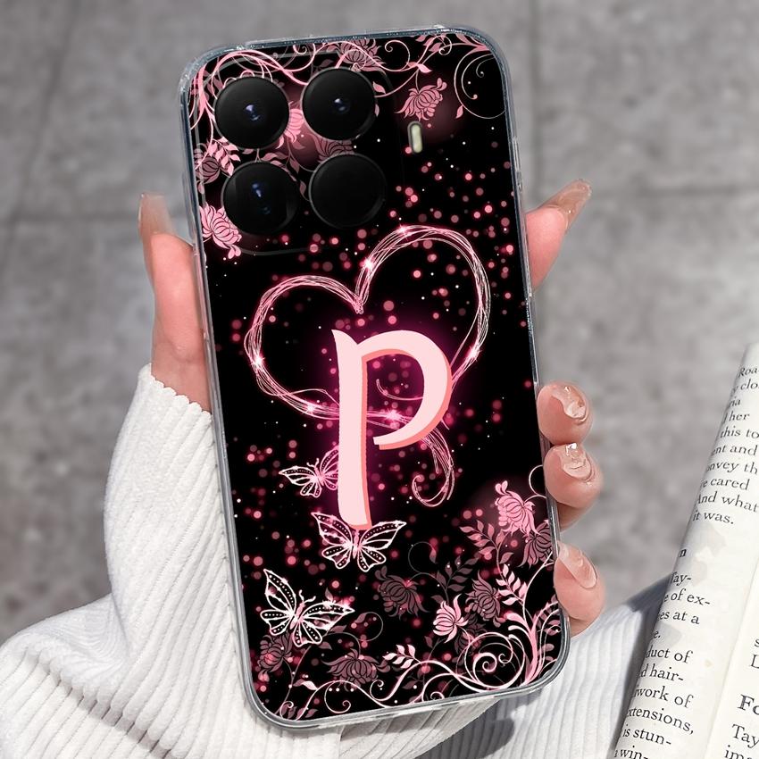 Für Xiaomi 15T 14T 12T 15 14 13 12 Pro 12X 12S 5G Wunderschöne Schmetterlingsbuchstaben Handyhüllen Transparentes Silikon Rutschfeste Rückseitenabdeckungen Für Xiaomi Hülle