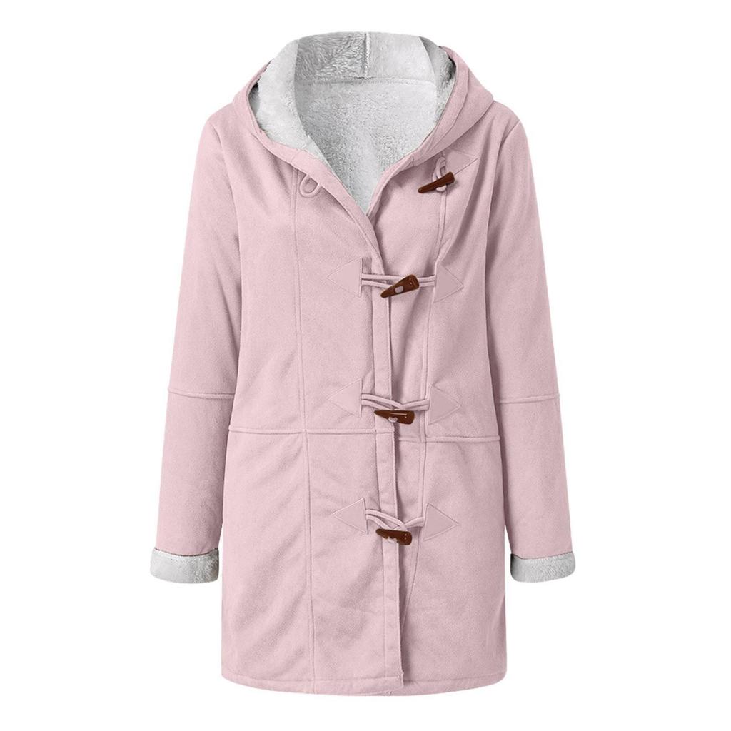 In Stock: New Style Women's Top Coat with Plus Velvet, Fur Collar, and Pockets