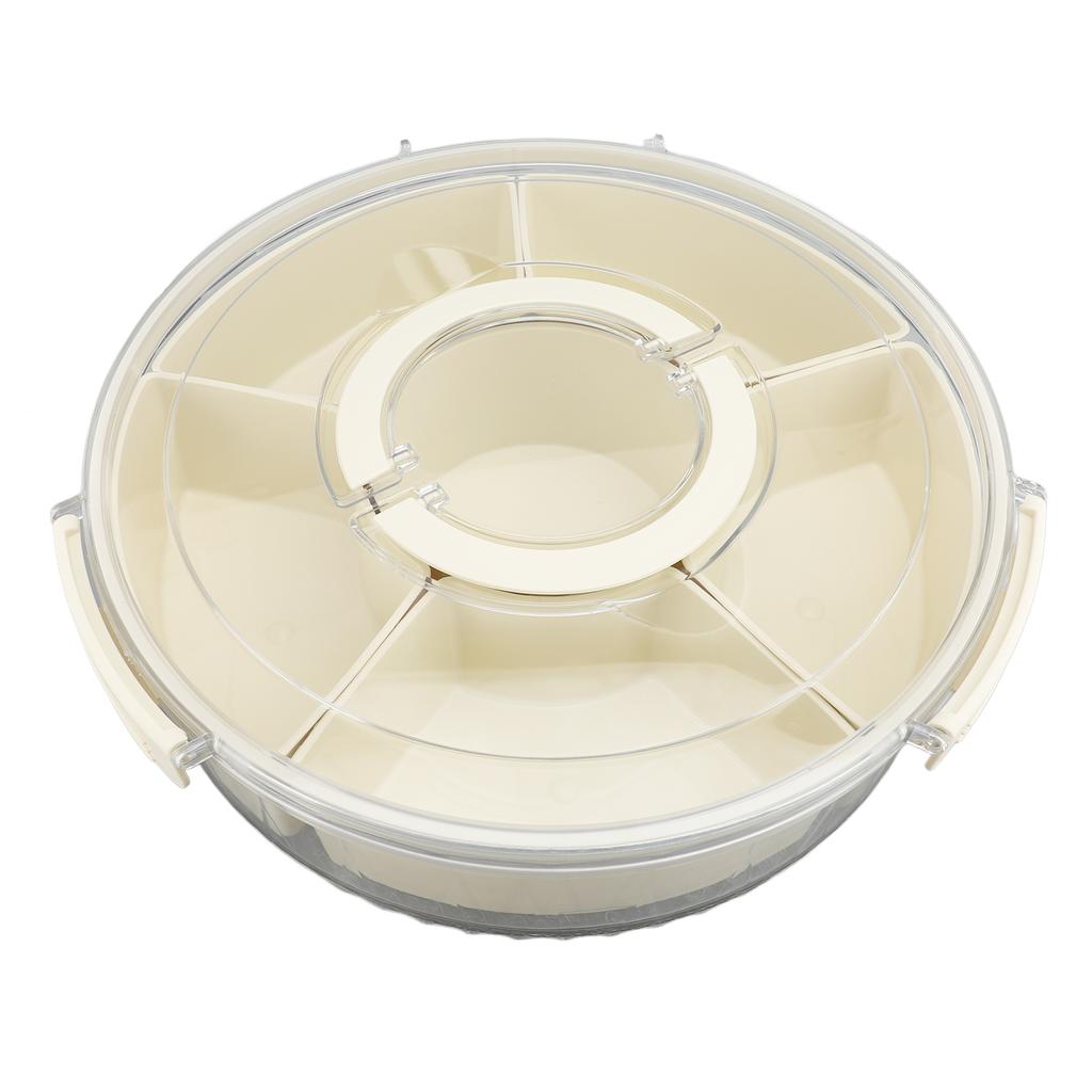 Divided Serving Tray with Lid PP PET Sealed Rotatable Clear Snack Spinner Food Platter Charcuterie C