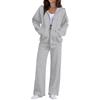 Women Casual Two Piece Set Zip Up Hoodie Sweatshirt with Long Sleeve Jacket and Wide Leg Pants Lounge Wear Tracksuit