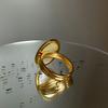 Golden Shell Ring Women's Luxury Bride Jewelry Fashion Simple Oval Geometric Party Accessories Gift