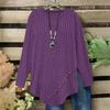 New Plus Size Women's Fashion Solid Color Long Sleeve Top Irregular Hem Casual Clothing for Women European American Style