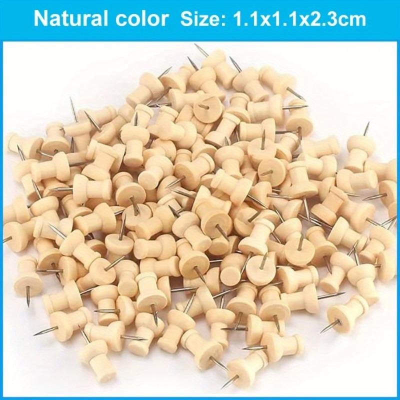 50Pcs Wooden Pushpin with Storage Box Decorative Pushpin Wooden Pushpin Is Used for Decoration of Billboard Process Items