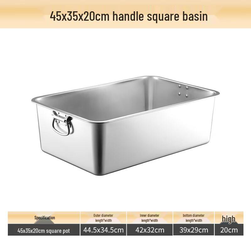 Commercial Stainless Steel Deep Square Serving Tray