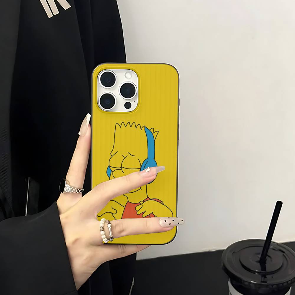 The Simpsons For iPhone 17 16 15 Plus Pro Max 12 14 Plus 11 13 Wave Corrugated Stripe Funda Phone Cover