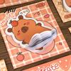 Glue-Free Sticky Pads 4 Pack Capybara Notepads, 30 Sheets Cute Self Cartoon Thick Paper Adhesive Notes Animal Memo Pads, for Office School Students