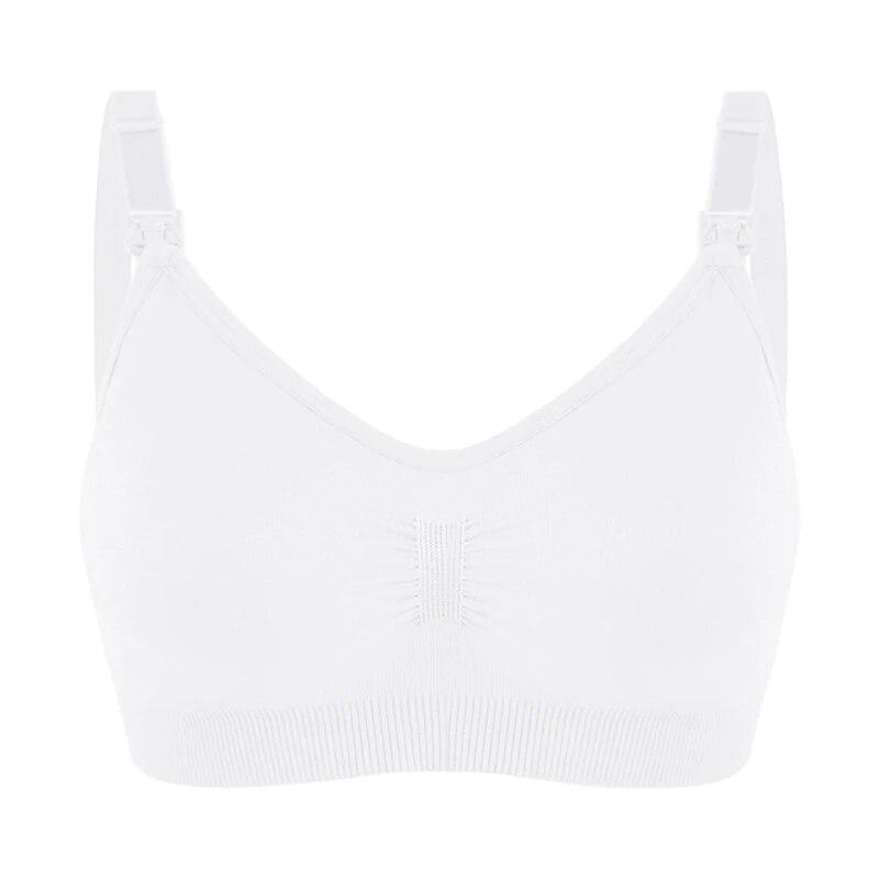 

Бюстгальтер для кормления больших размеров, дышащее женское нижнее белье для кормления грудью, бесшовный бюстгальтер для беременных с эффектом пуш-ап XXL белый