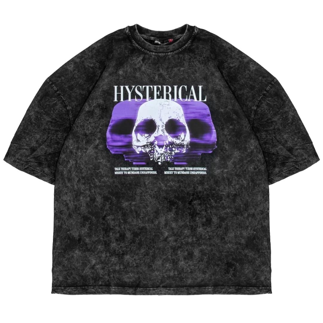 

Vintage Texture BLACK AMOYN Printed Short Sleeve T-shirt Loose Unisex Trendy Brand Daily Casual Top XXL чорний