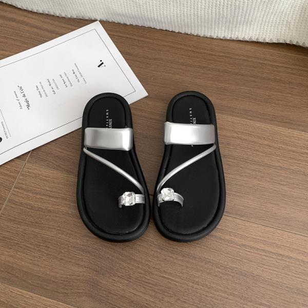Fashion Beige Heeled Sandals Shoes House Slippers Platform Slides Slipers Women Black Rubber Flat 2025 Shoes Woman 2025 Slippers Flat Pa