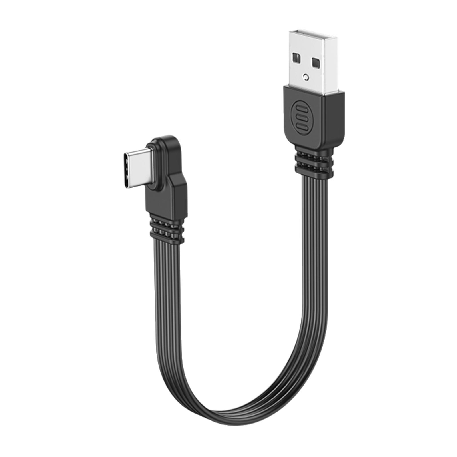 

Кабель передачи данных USB 2.0 - Type C, 2 А, быстрая зарядка, скорость передачи данных 480 Мбит/с, плоский провод, колено 90 градусов для планшетов и телефонов 10