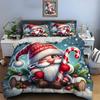 Christmas Gnome Print Bedding Set Duvet Cover 1 Duvet Cover 2 Pillowcases Adult and Children Bedding Set Luxury Holiday Gifts