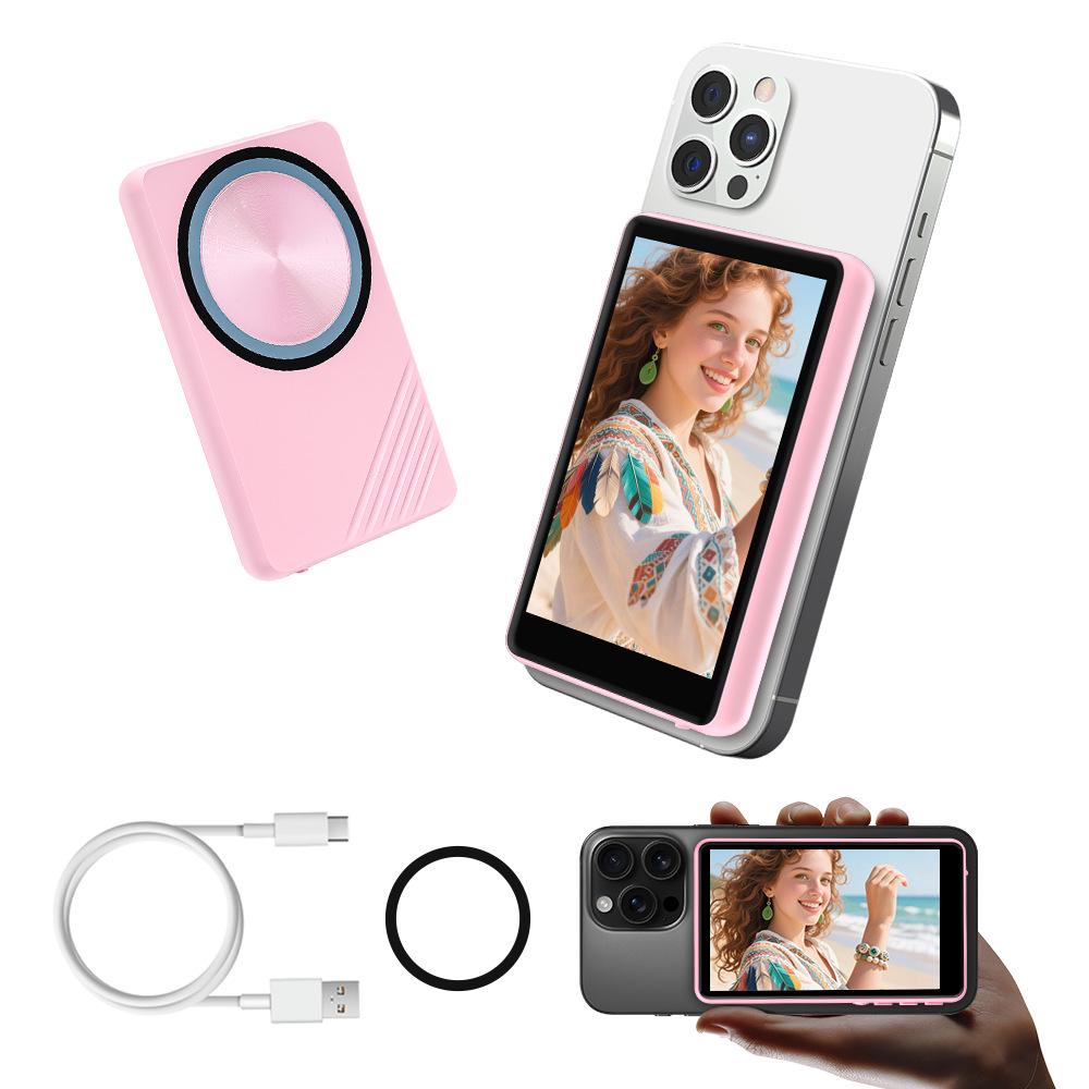 Bluetooth Magnetisches Selfie-Display: Kabelloser Live-Übertragungsprojektor mit Aufhelllicht & Rückseitenüberwachung