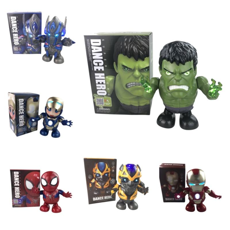 Dance Hero Bumblebee Batman Spiderman Optimus Prime Electric Robot Toy For Kids