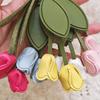 Cute Hanger Tulip Leather Pendant DIY Cartoon Flower Pu Keychain Creative Fashion Bag Charm Car Keyring