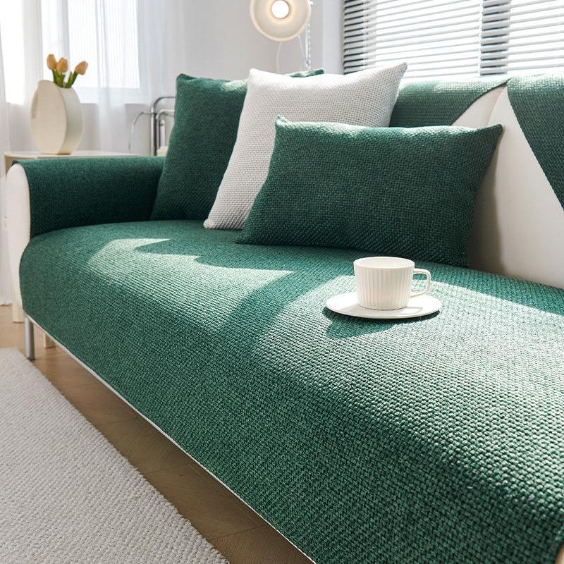 Soft Thick Chenier Sofa Cushion Living Room 1/2/3/4 Seat Mat Non-slip Corner Couch Cover Protective Embroidery Sofa Towel Home