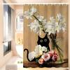 Funny Art Matisse Monet Black Cat Van Gogh Sunflowers Shower Curtain - Water-Repellent And Leak-Resistant, Mold And Mildew