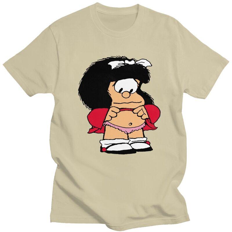 Custom Cool Quino Comic Cartoon Mafalda T Shirt Men Short Sleeves 100 Cotton Tshirt Tees Fashion Tshirt