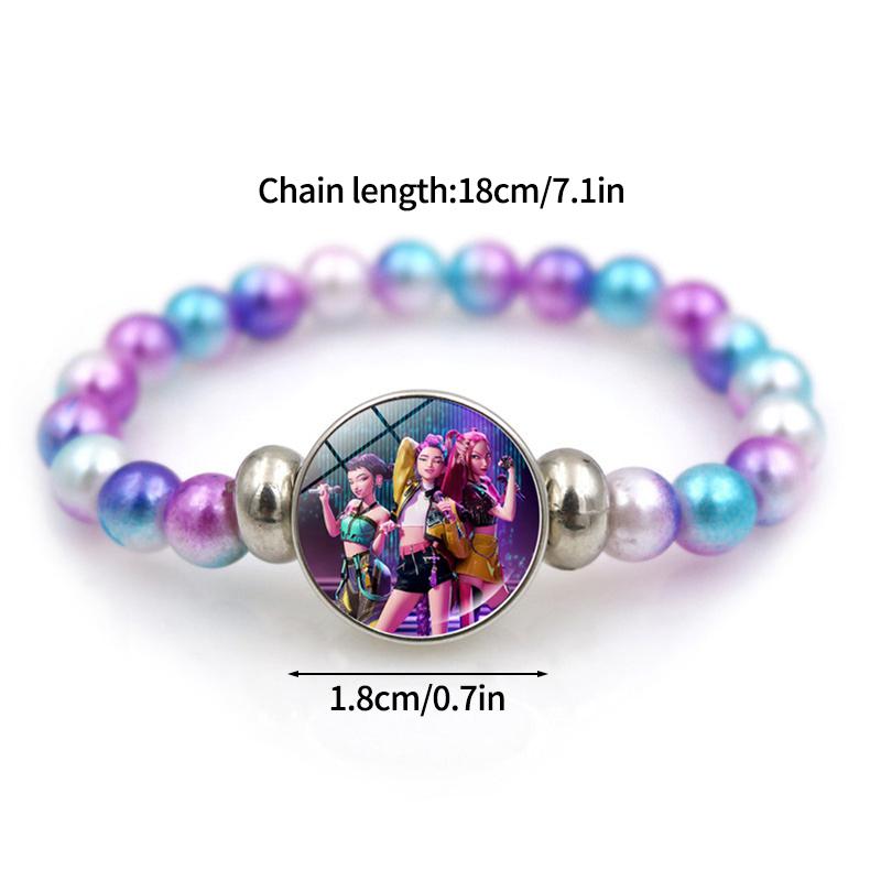 Kpop Girls Idol Beaded Bracelet Hot Anime Rumi Zoey Mira Hanging Pendant Cartoon Necklace K-pop Theme Party Favors Fans Gift
