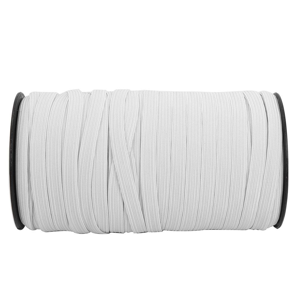 8mm 100yard Elastic Band Sewing Accessory Flat Knitted Elastic Craft for Clothing   (White)