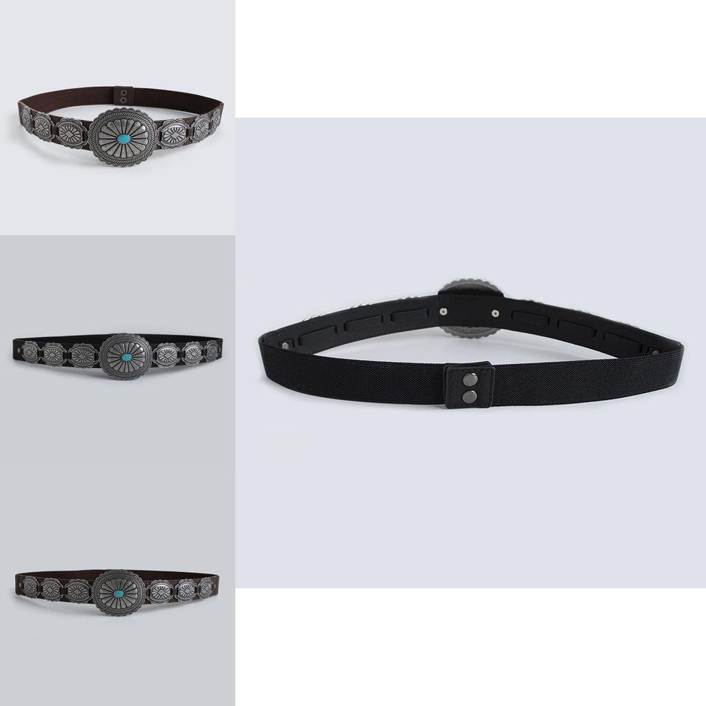 Bohemian Western Fashion Belt For Women With Elasticity And Geometric Design