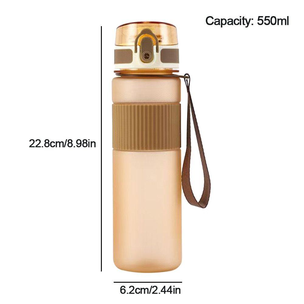 Safety Lock Buckle 550ML Sports Water Bottle Plastic Large Capacity Travel Water Cup Portable Leak-Proof Drink Cup Sports Gym