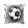 Black And White Football Doodle Cushions Pillowcase Polyester Cushion Cover Throw Pillow Pillowcover Home Car Sofa Decor
