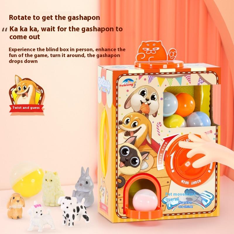 Children's Pet Story Mobilization Gashapon Machine Home Mini Internet Celebrity DIY Play House Boy and Girl Toys